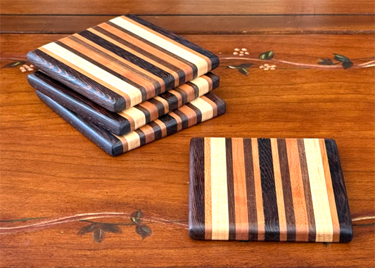 Coasters handmade from premium hardwoods