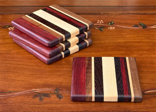 Coasters handmade from premium hardwoods
