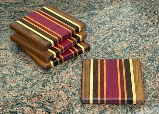 Coasters handmade from premium hardwoods