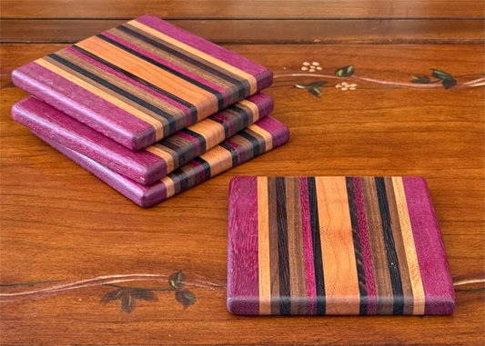 Coasters handmade from premium hardwoods