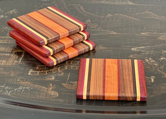 Coasters handmade from premium hardwoods