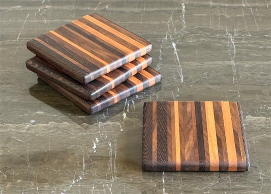 Coasters handmade from premium hardwoods