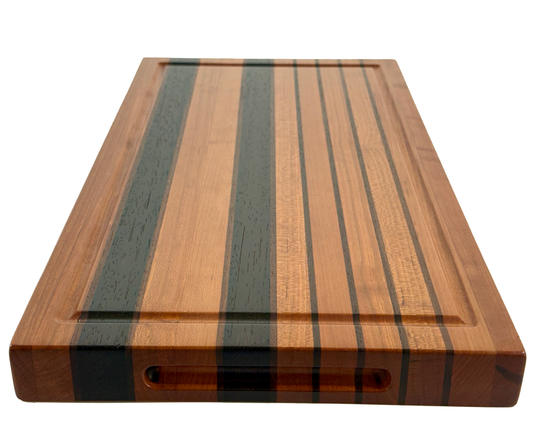 Edge Grain Cutting Board Cherry Walnut & Wenge Signature Series