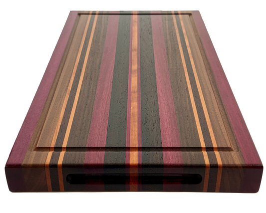 Edge Grain Cutting Board Maple Walnut Wenge & Purple Heart Signature Series