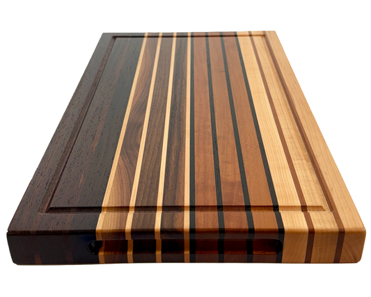Edge Grain Cutting Board Maple Walnut Cherry & Wenge Signature Series