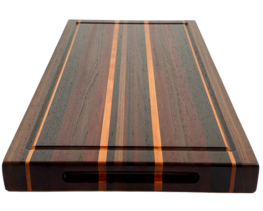 Edge Grain Cutting Board Maple Walnut Wenge & Padauk Signature Series