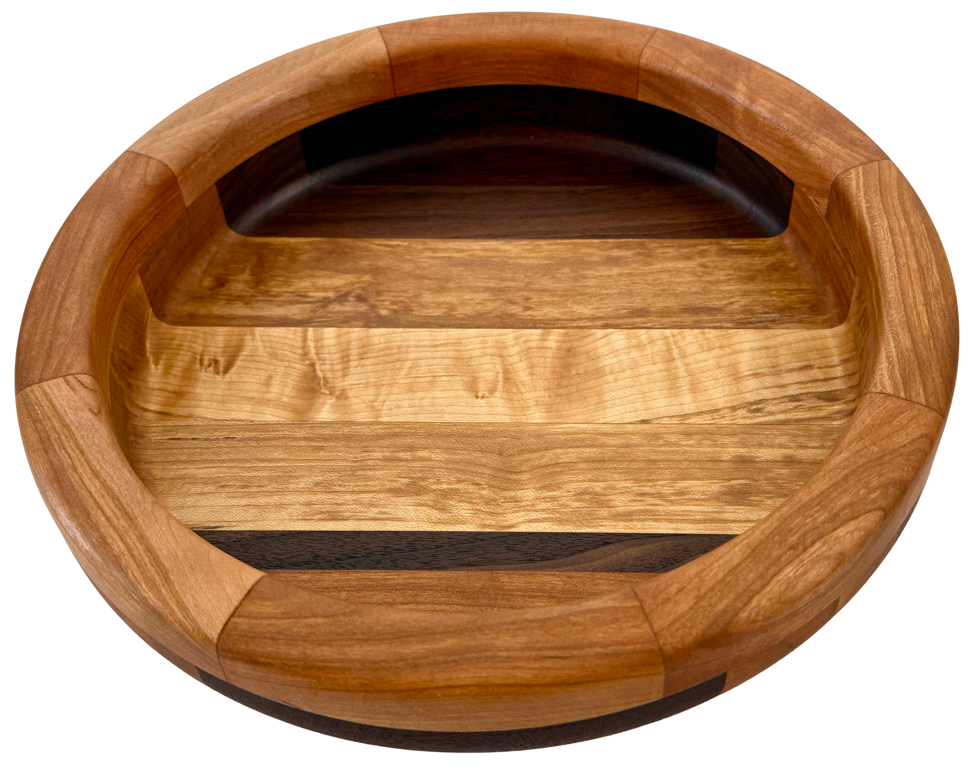 Hardwood  Walnut Cherry Maple & Padauk Decorative  Round Bowl 