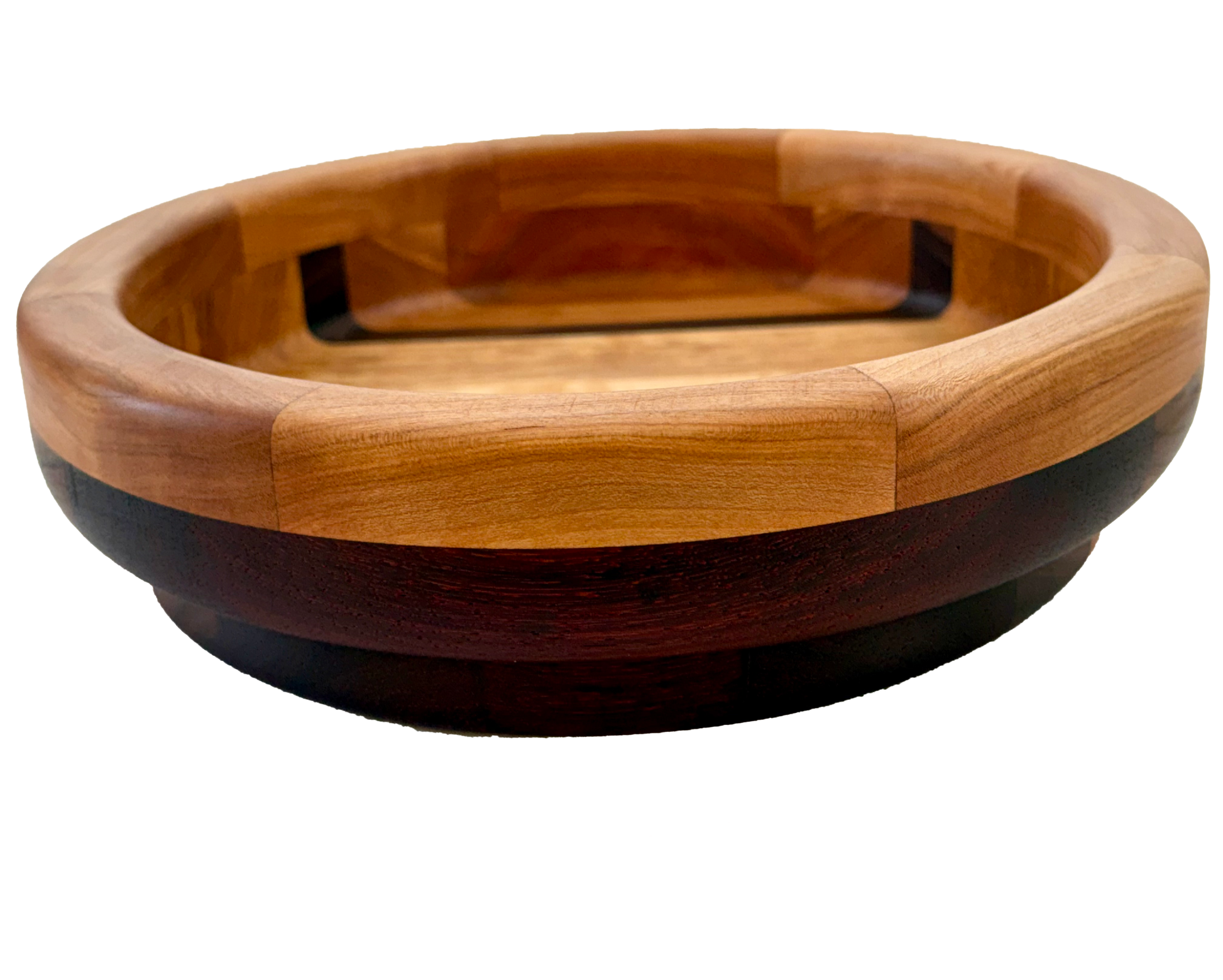 Hardwood  Walnut Cherry Maple & Padauk Decorative  Round Bowl 