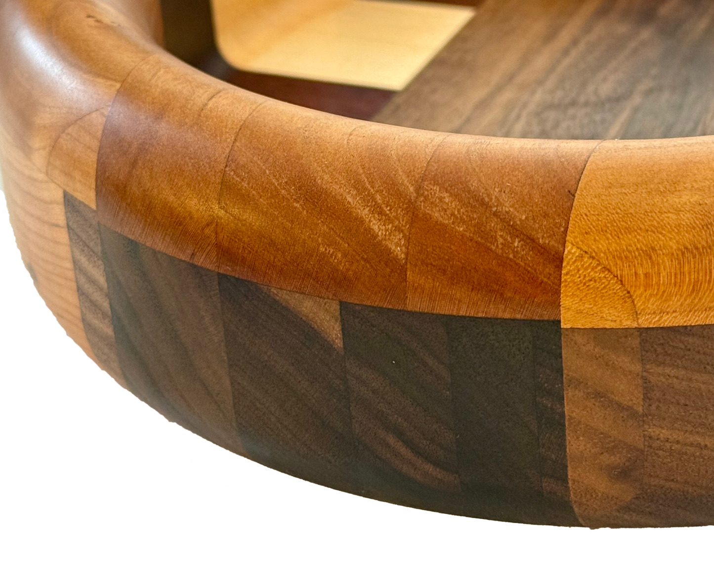 Hardwood  Walnut Cherry Maple  & Padauk   Decorative  Round Bowl 