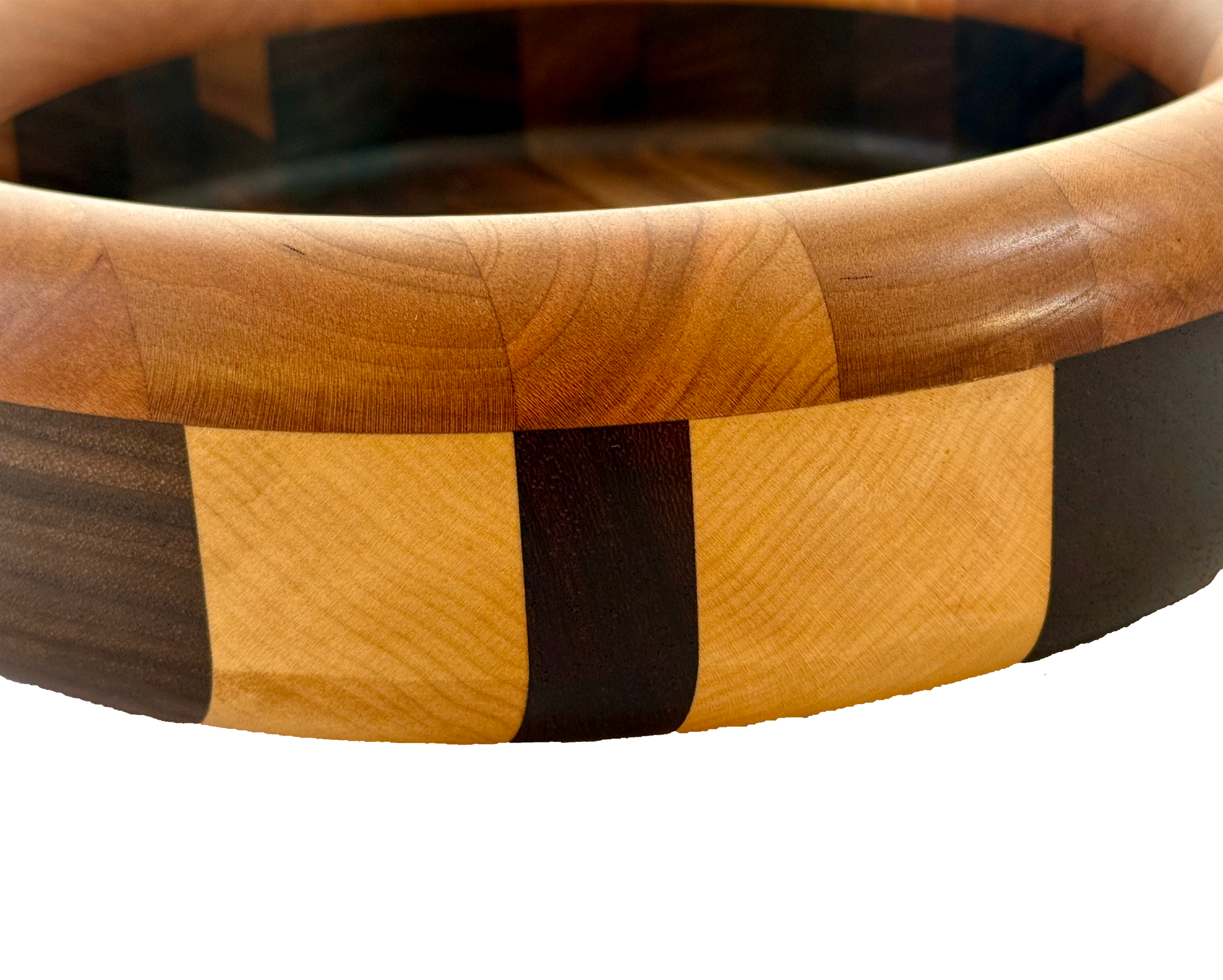Hardwood  Walnut Cherry Maple  & Padauk   Decorative  Round Bowl 