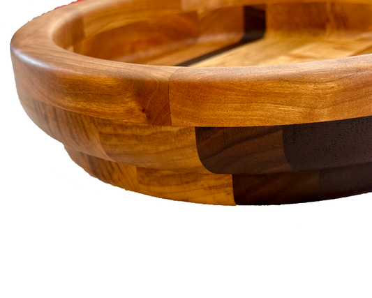 Hardwood  Walnut Cherry Maple & Padauk Decorative  Round Bowl 