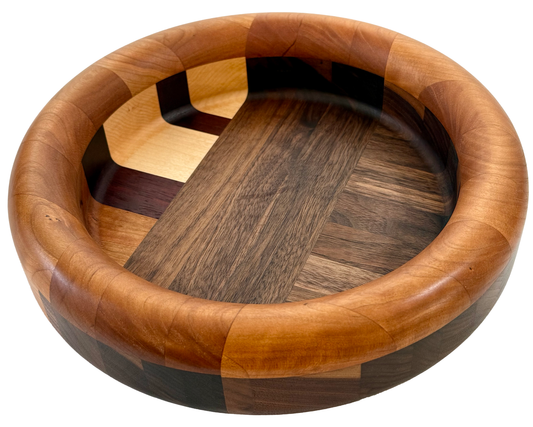 Hardwood  Walnut Cherry Maple  & Padauk   Decorative  Round Bowl 