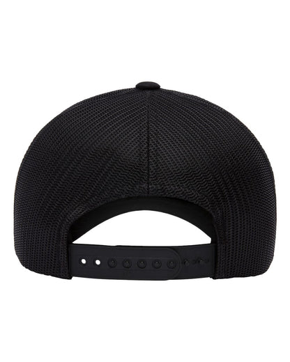 Rear view of the 2theSEA ICON Logo Hat in Black showing the black mesh back panels and adjustable snapback closure.