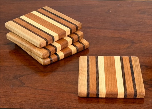 Coasters handmade from premium hardwoods