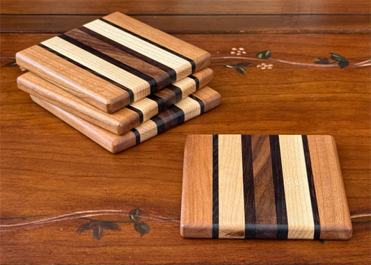 Coasters handmade from premium hardwoods