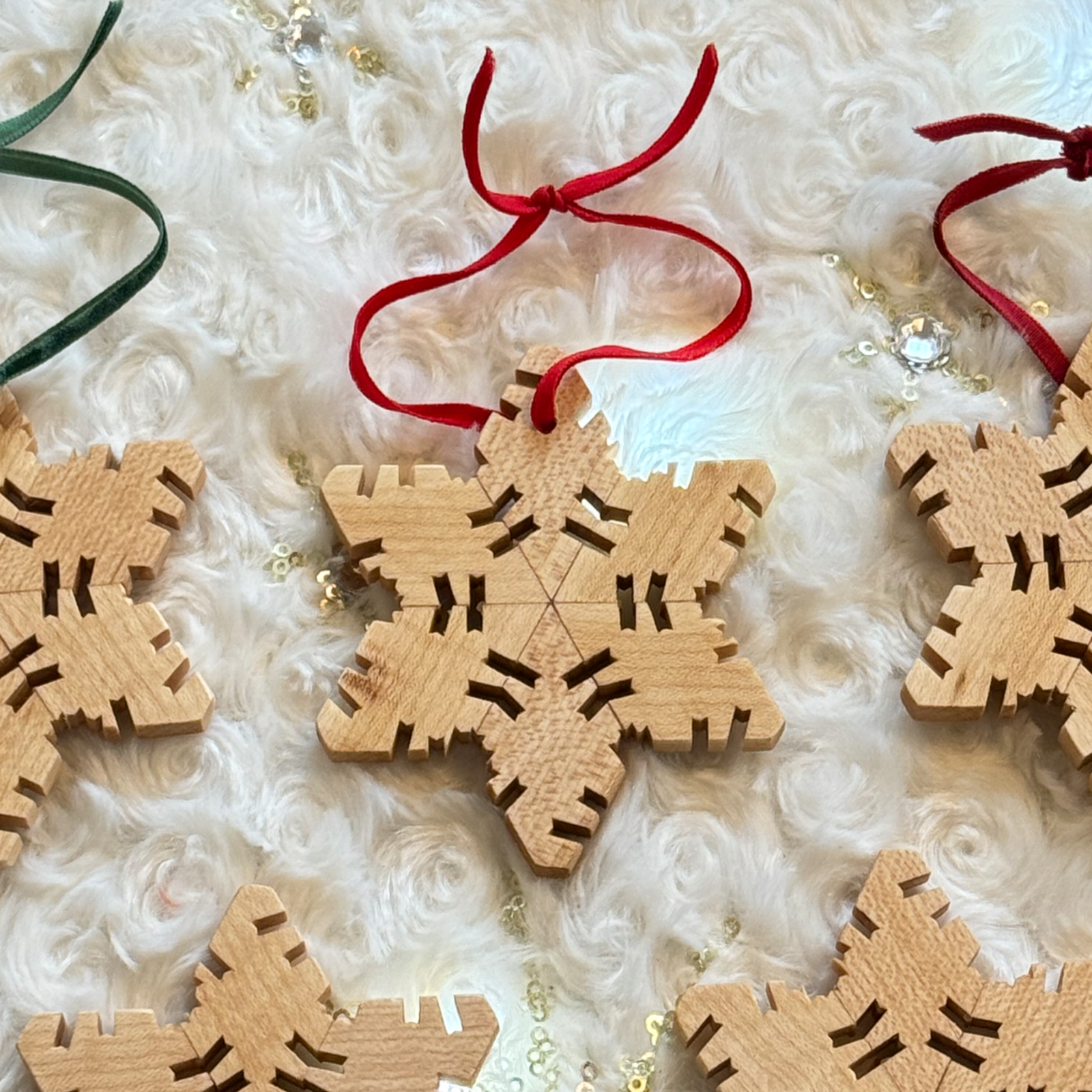 HardMaple Wooden Snowflakes