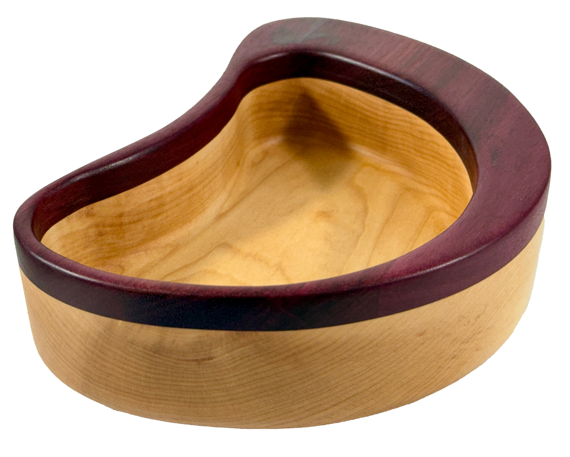 Hardwood  Maple Purple Heart  Decorative Bowl Kidney Shaped