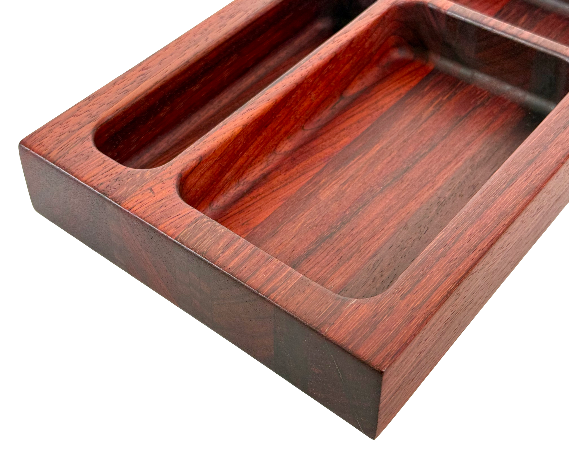 Hardwood  Padauk  Decorative three compartment tray
