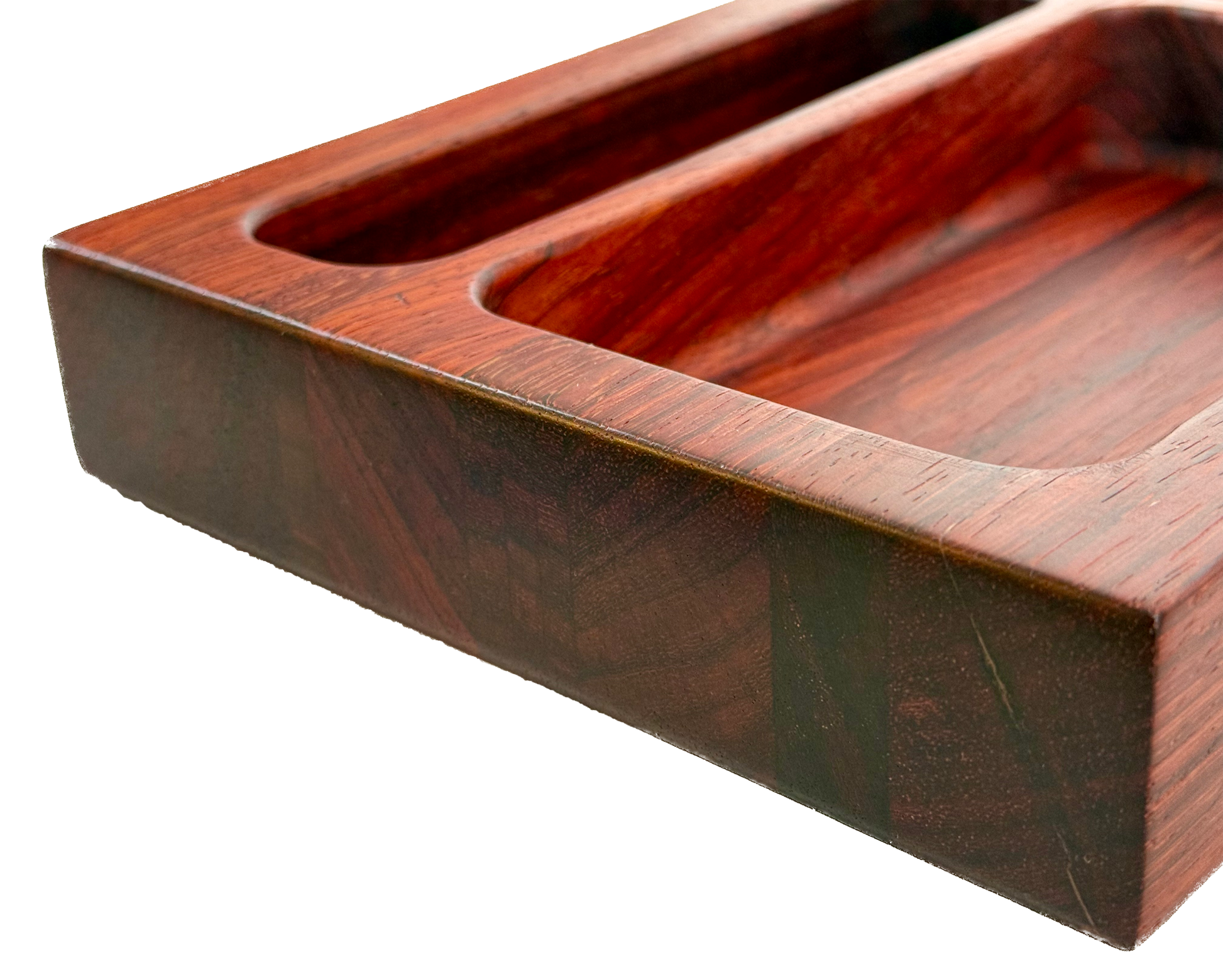 Hardwood  Padauk  Decorative three compartment tray