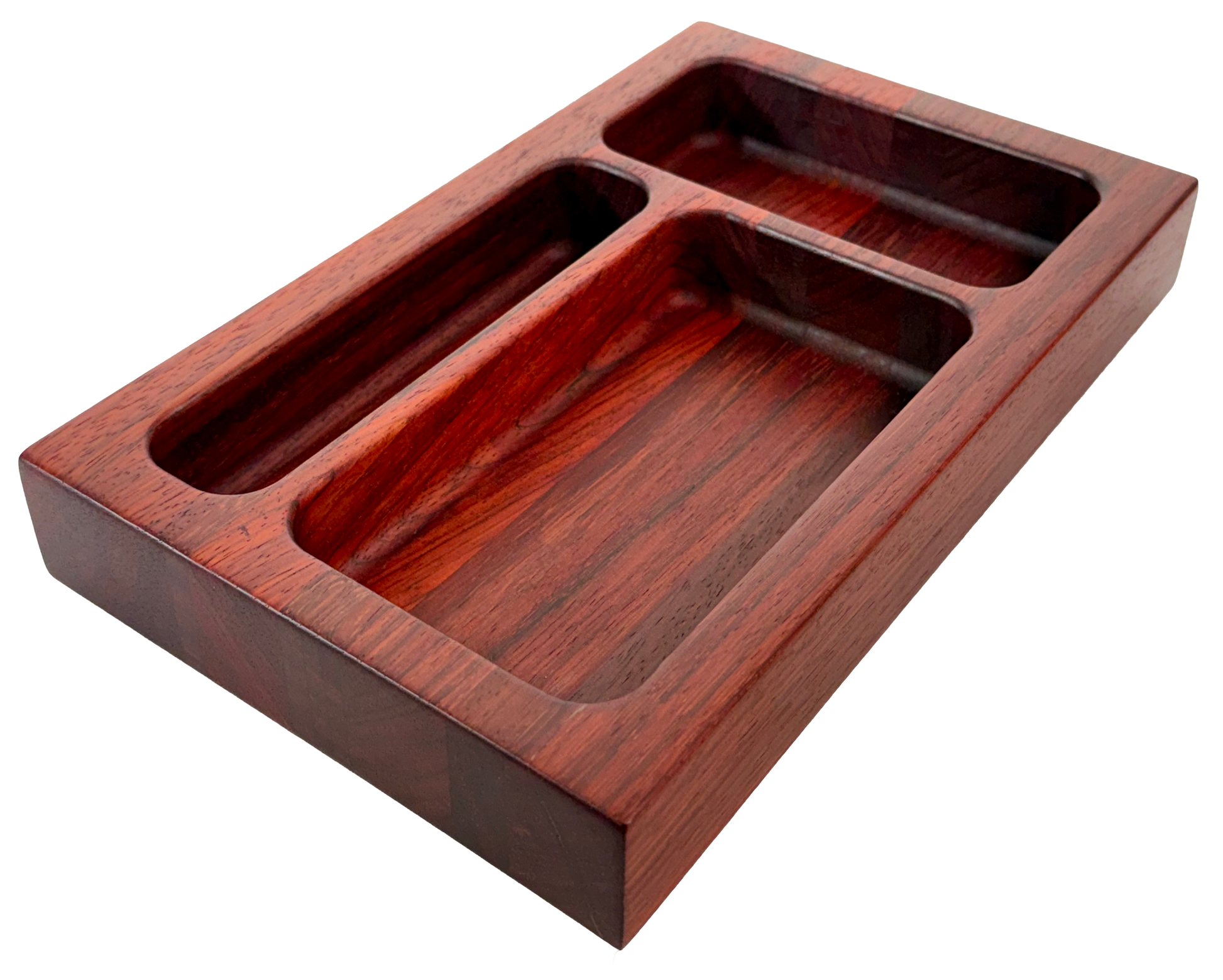 Hardwood  Padauk  Decorative three compartment tray