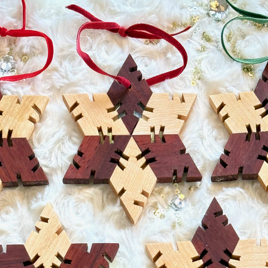Maple & Padauk Large Wood Snowflake