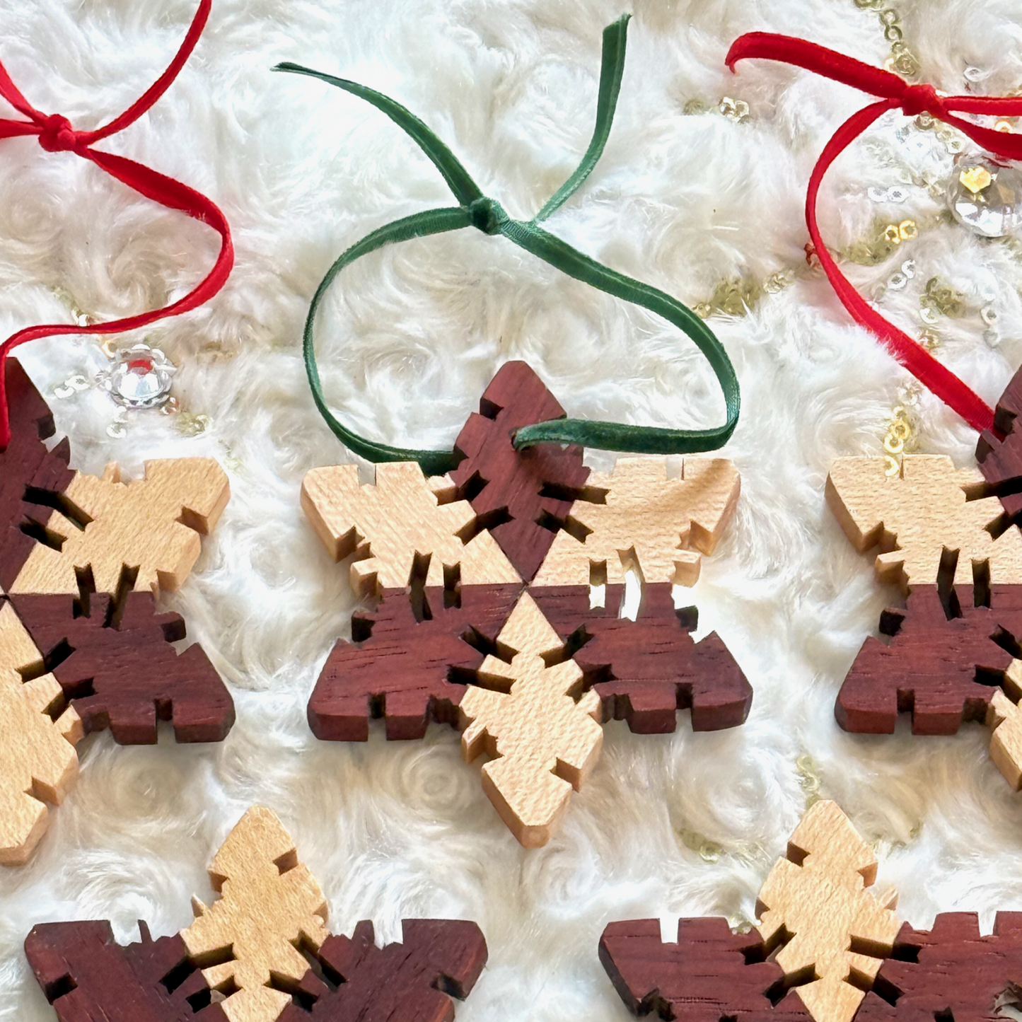Maple Padauk Wood Snowflake