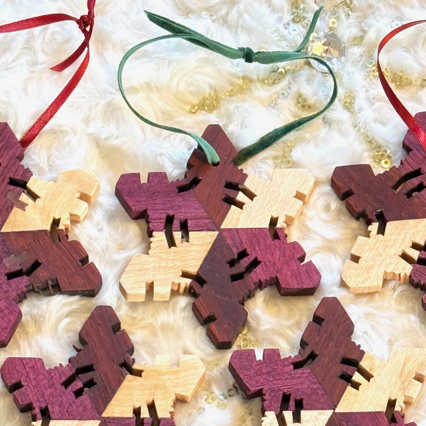 Maple Padauk & Purple Heart Wood Snowflake