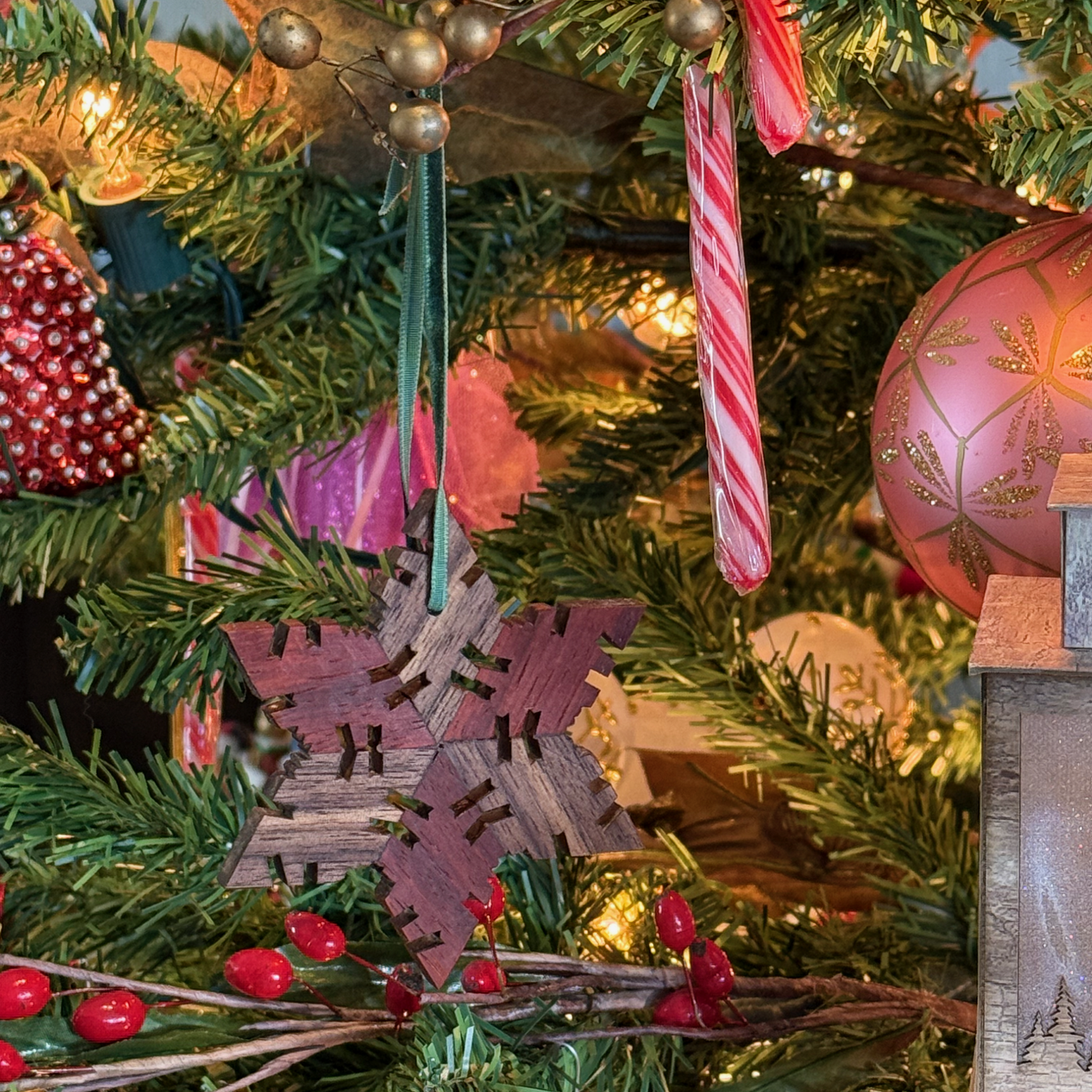 Walnut & Padauk Wood Snowflake