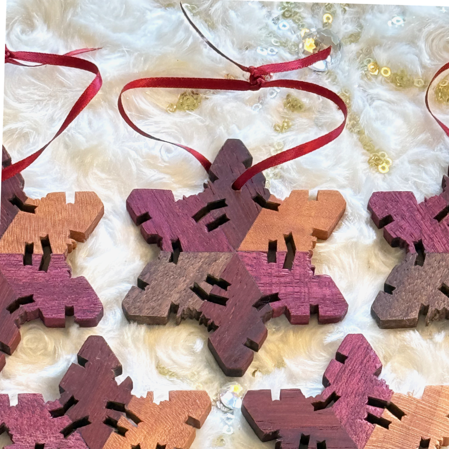 Cherry Walnut Padauk & Purple Heart Wood snowflake