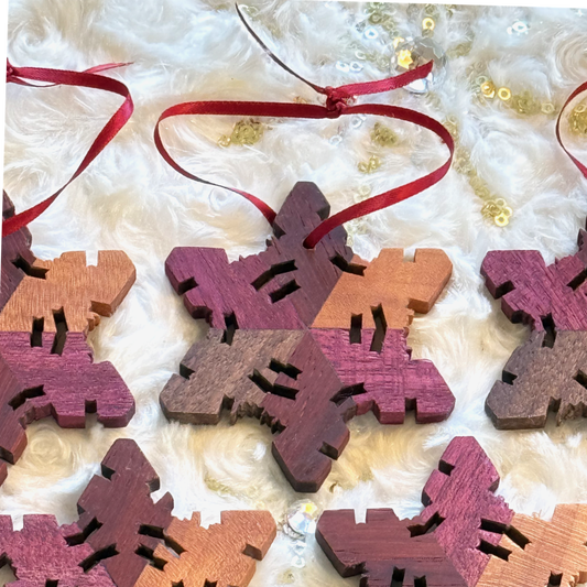 Cherry Walnut Padauk & Purple Heart Wood snowflake