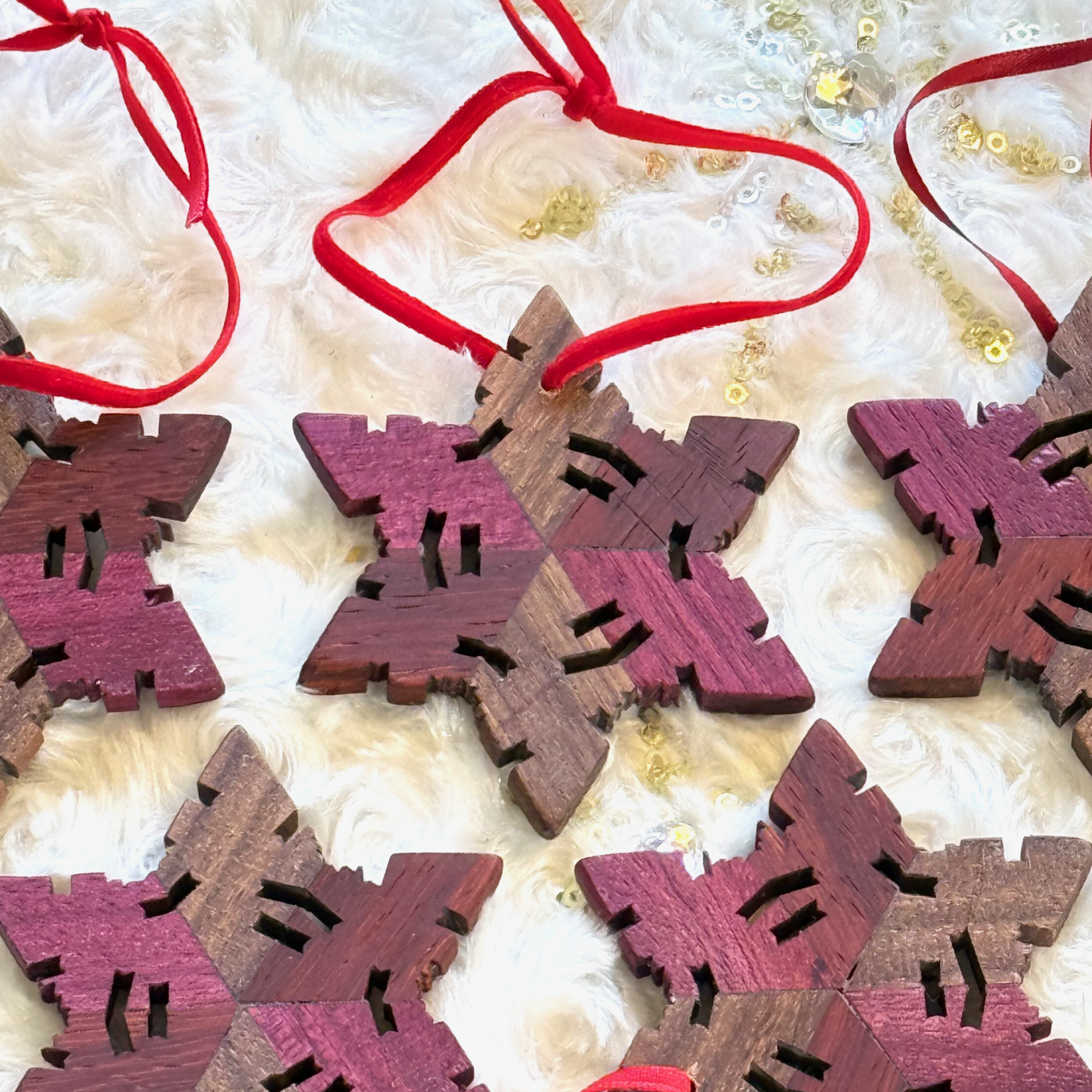 Walnut Padauk Purple Heart Snowflake