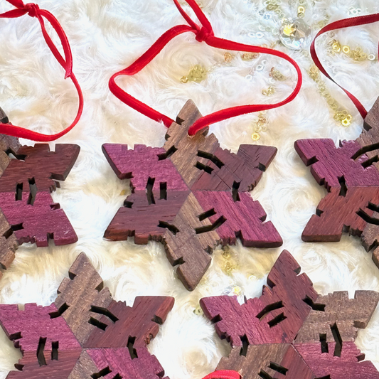 Walnut Padauk Purple Heart Snowflake