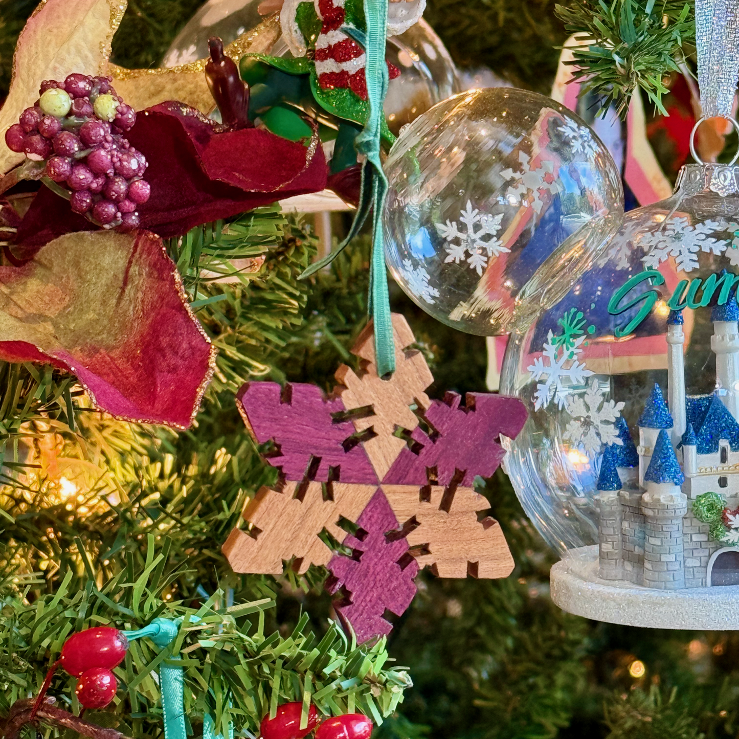 Christmas ornament wooden snowflake