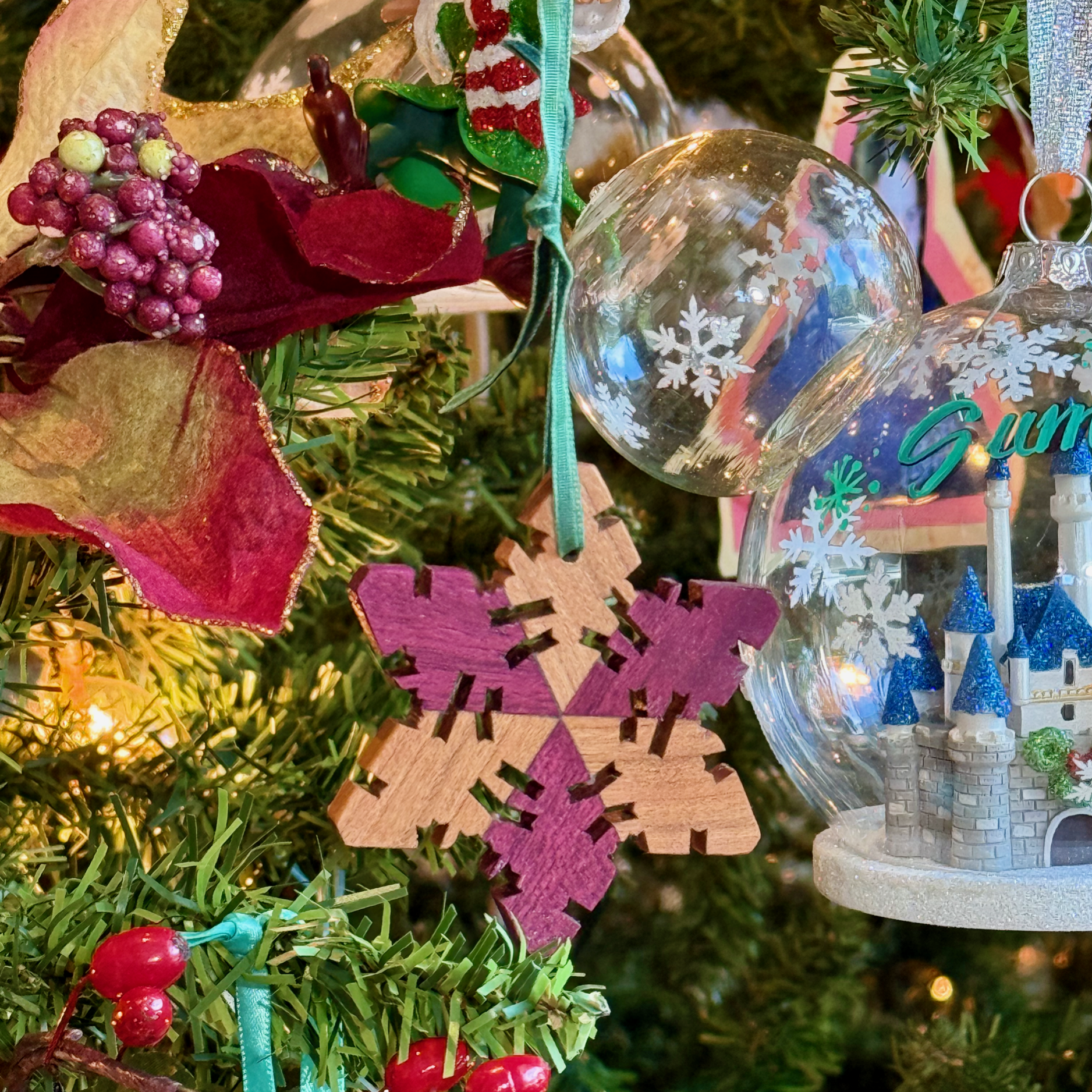 Christmas ornament wooden snowflake