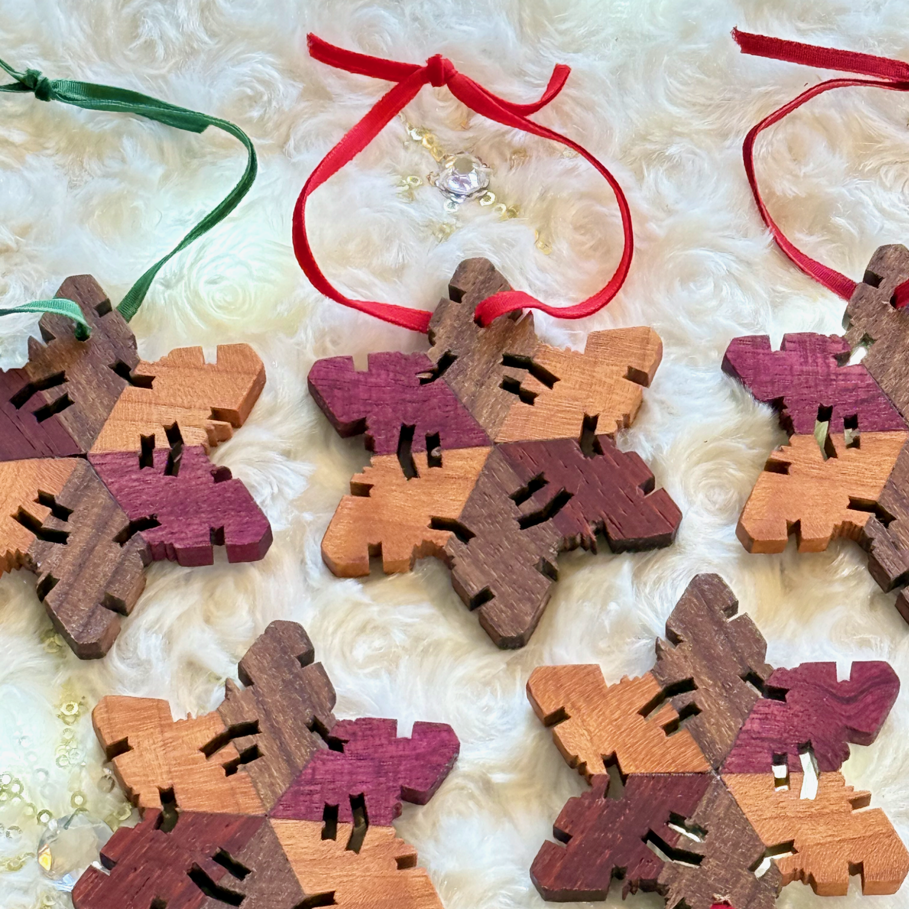 Cherry Walnut Padauk PurpleHeart Hardwood Snowflake