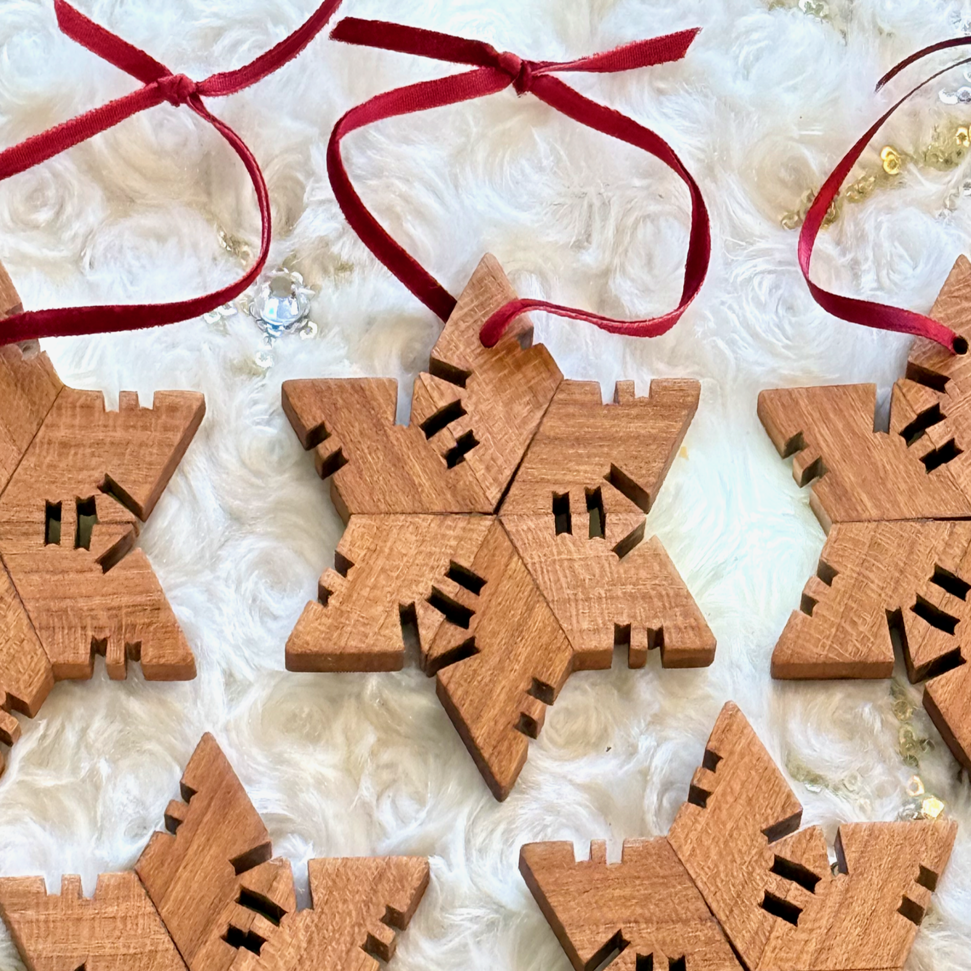 CHERRY wood snowflake