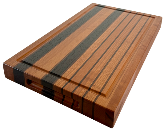 Edge Grain Cutting Board Cherry Walnut  & Wenge  Signature Series 