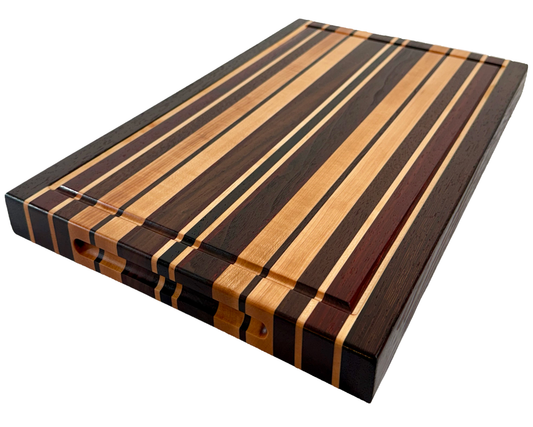 Edge Grain Cutting Board Maple Walnut  Wenge & Padauk Signature Series 