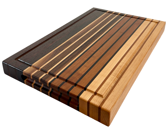 Edge Grain Cutting Board Maple Walnut  Cherry & Wenge  Signature Series 