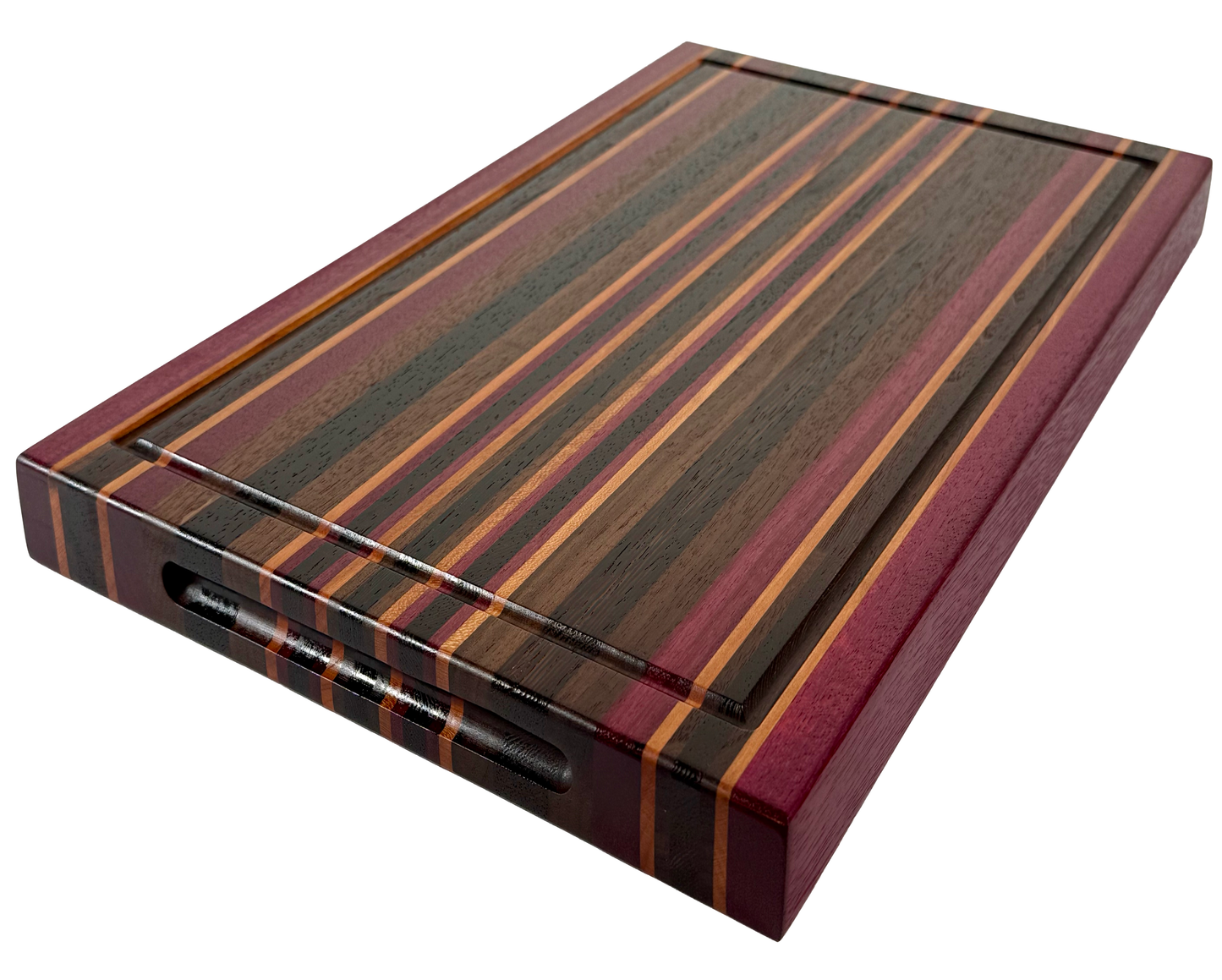 Edge Grain Cutting Board Cherry Walnut Wenge & Purple Heart  Signature Series 