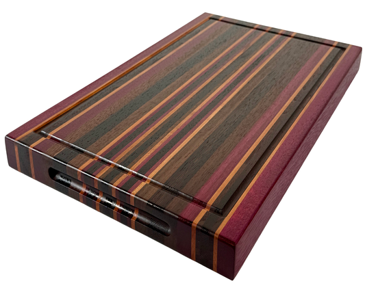 Edge Grain Cutting Board Cherry Walnut Wenge & Purple Heart  Signature Series 