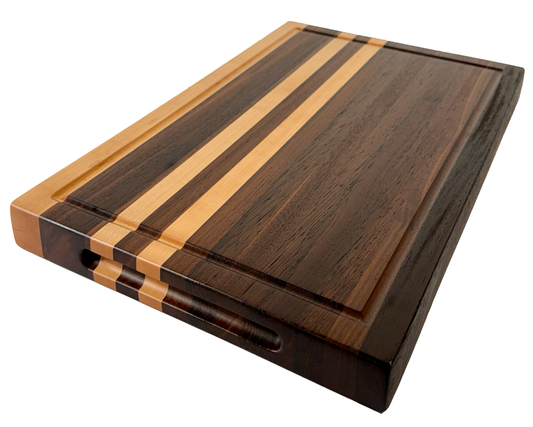 Edge Grain Cutting Board Maple Walnut Wenge  Signature Series 
