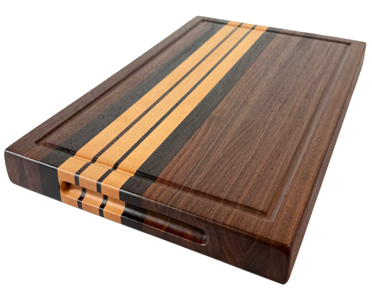 Edge Grain Cutting Board Maple Walnut Wenge  Signature Series 