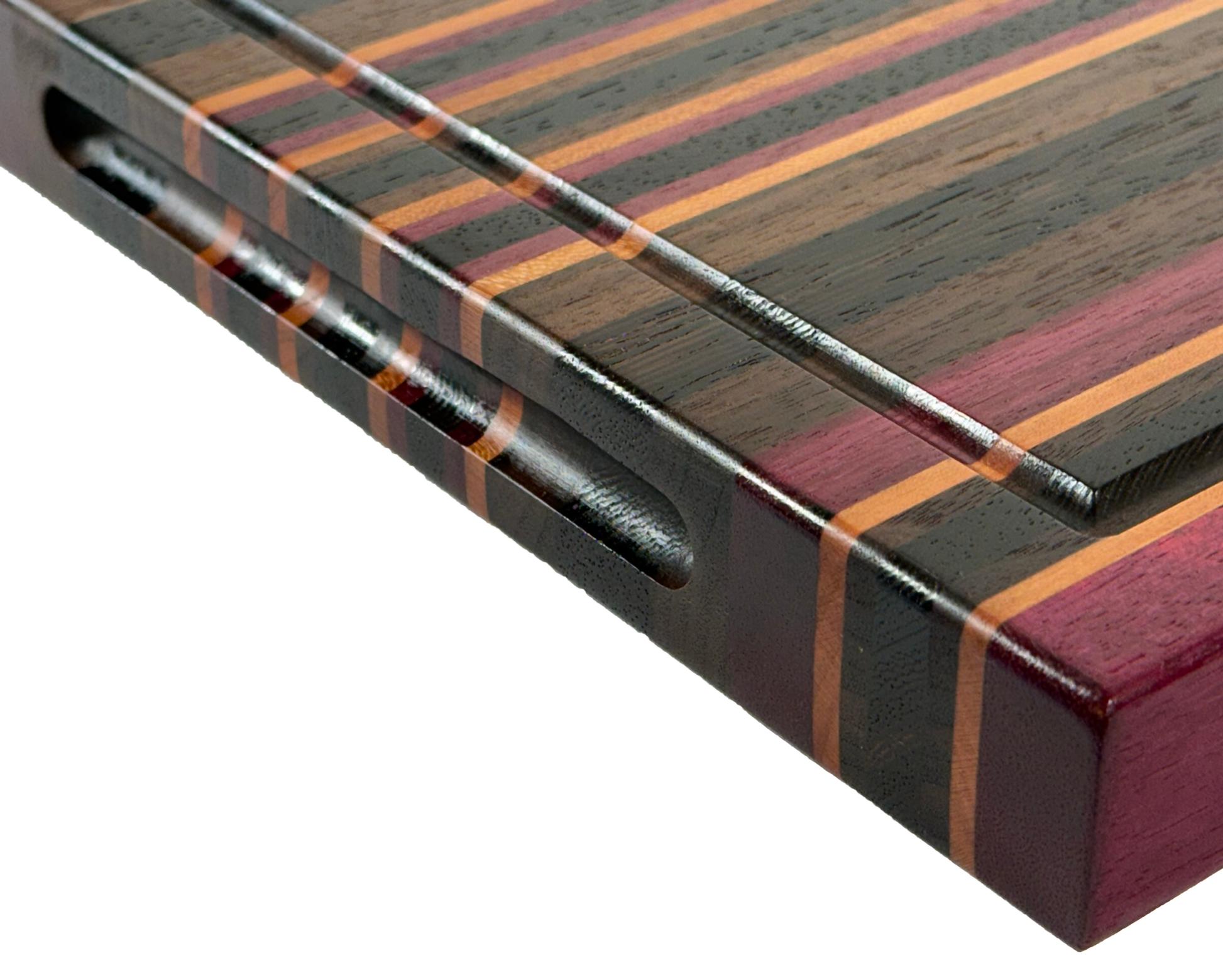 Edge Grain Cutting Board Cherry Walnut Wenge & Purple Heart  Signature Series 