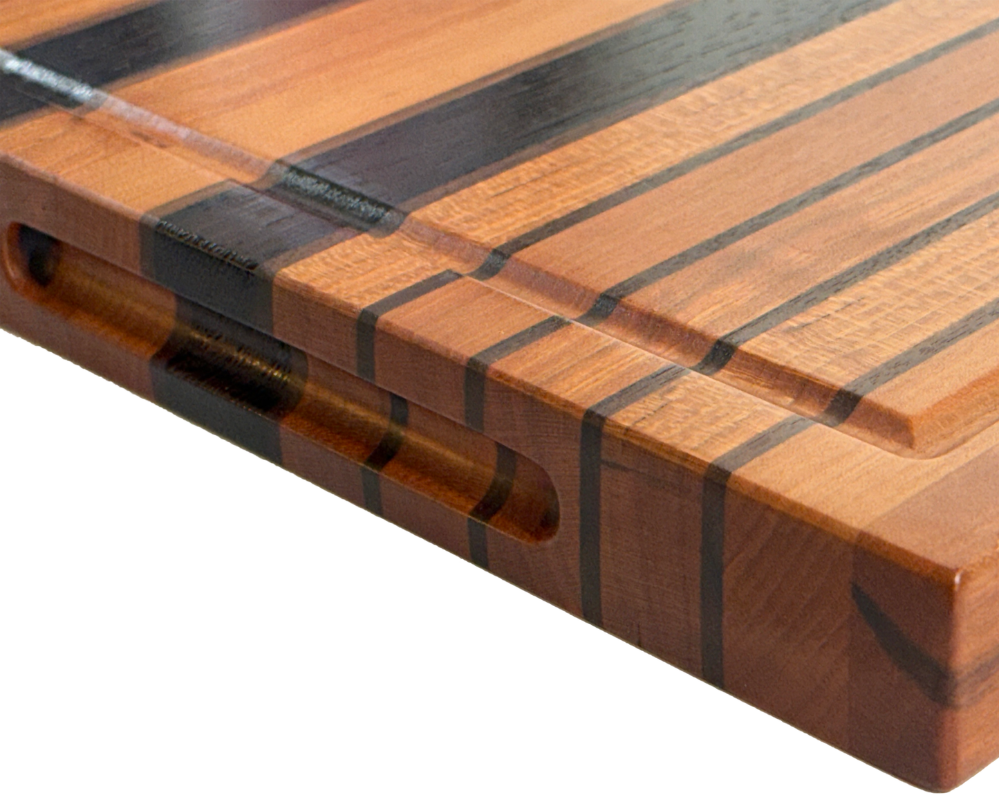 Edge Grain Cutting Board Cherry Walnut  & Wenge  Signature Series 