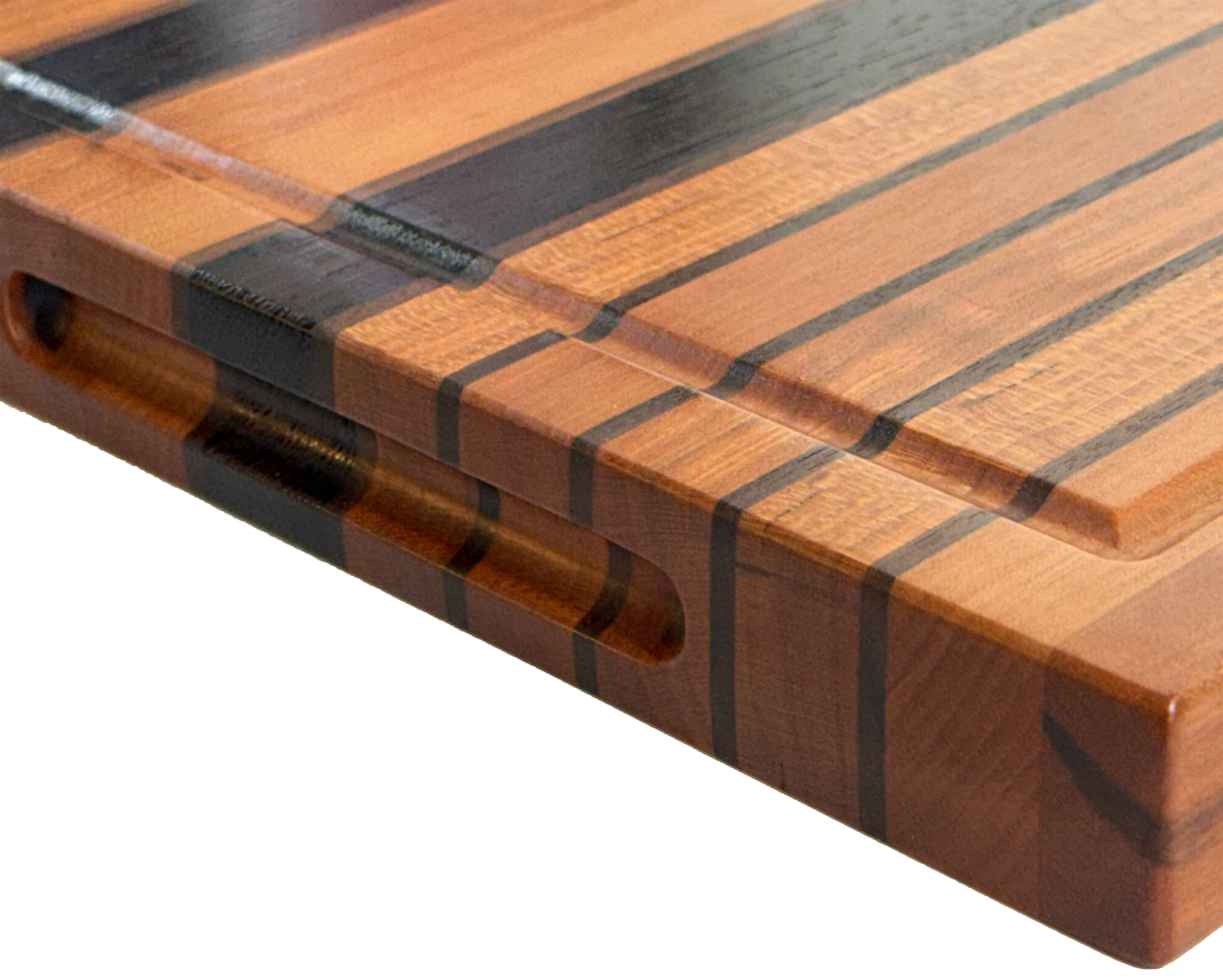 Edge Grain Cutting Board Cherry Walnut  & Wenge  Signature Series 