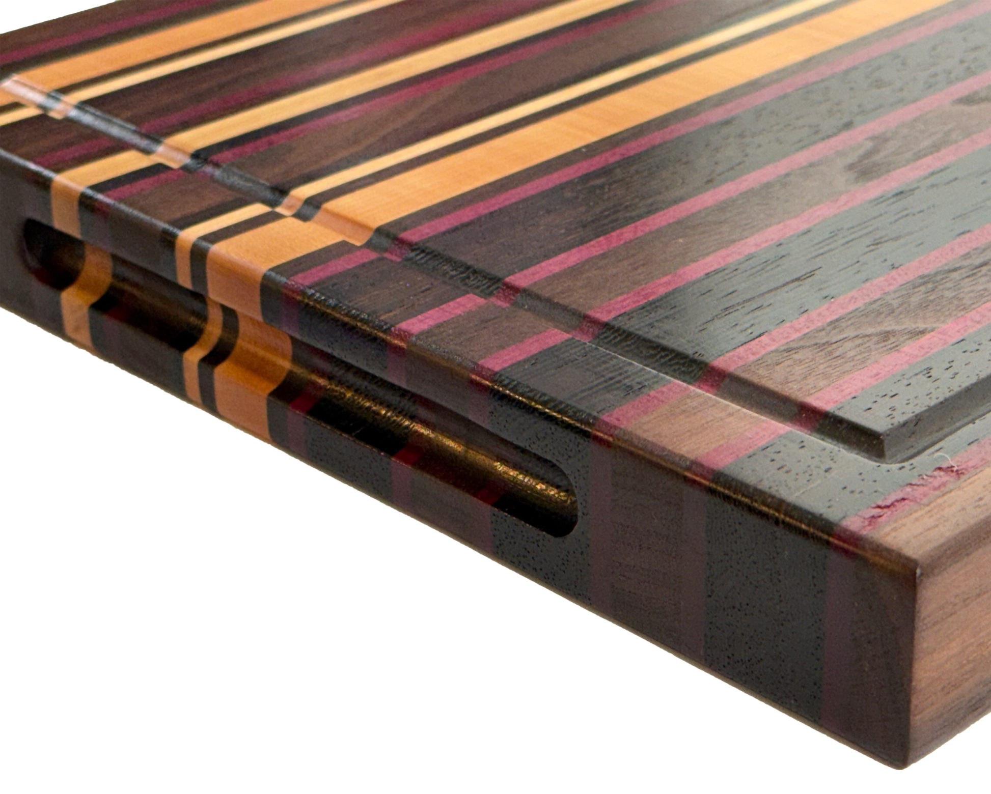 Edge Grain Cutting Board Maple Walnut  Wenge & Purple Heart Signature Series 