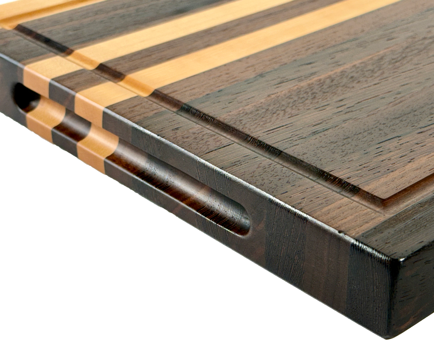 Edge Grain Cutting Board Maple Walnut Wenge  Signature Series 