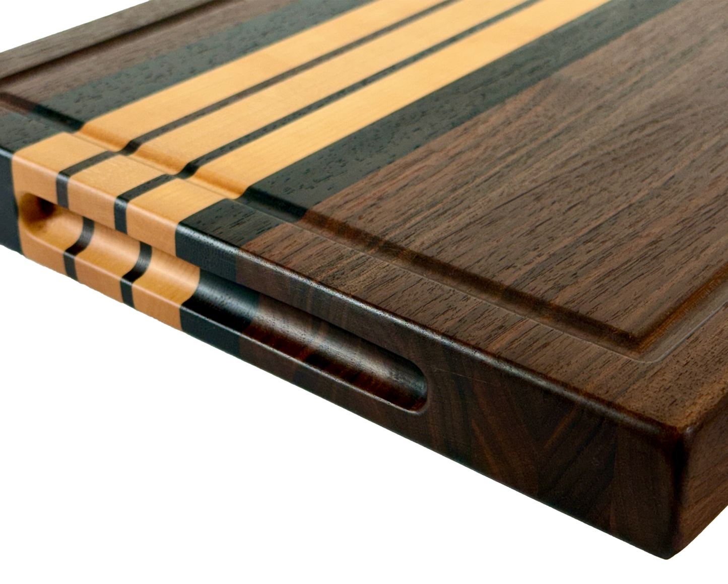Edge Grain Cutting Board Maple Walnut Wenge  Signature Series 