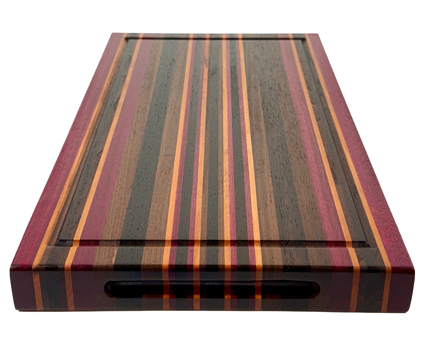 Edge Grain Cutting Board Cherry Walnut Wenge & Purple Heart  Signature Series 